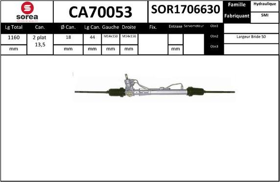 SNRA CA70053 - Рулевой механизм, рейка autodnr.net