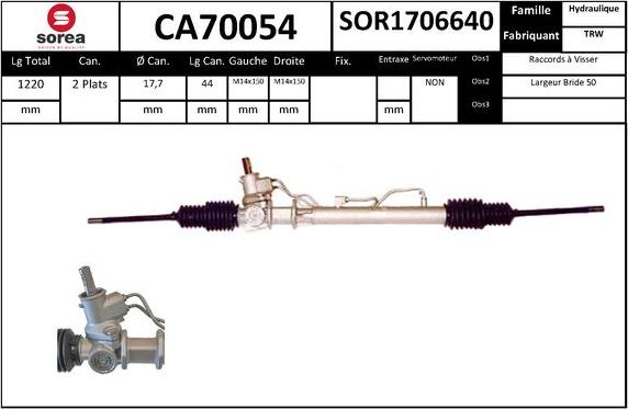 SNRA CA70054 - Рулевой механизм, рейка autodnr.net