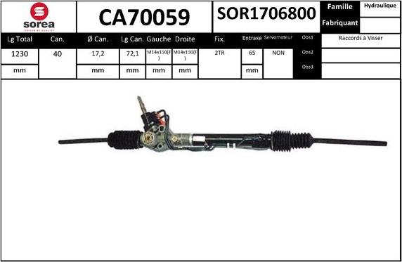 SNRA CA70059 - Рульовий механізм, рейка autocars.com.ua