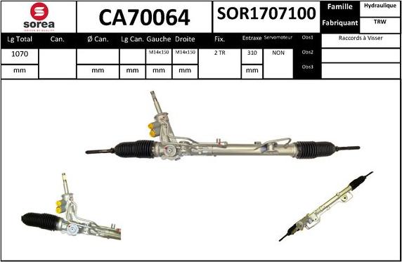 SNRA CA70064 - Рульовий механізм, рейка autocars.com.ua