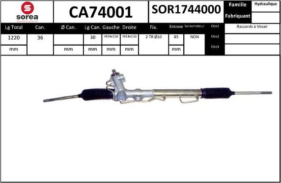 SNRA CA74001 - Рульовий механізм, рейка autocars.com.ua