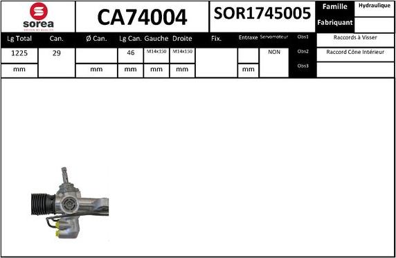 SNRA CA74004 - Рульовий механізм, рейка autocars.com.ua