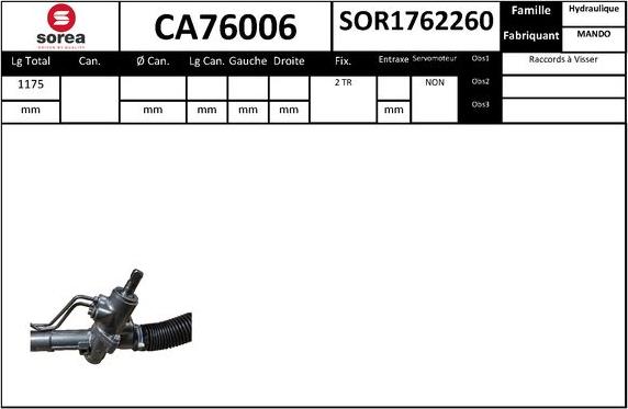 SNRA CA76006 - Рулевой механизм, рейка avtokuzovplus.com.ua