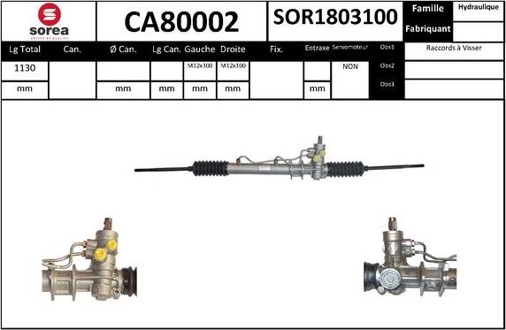 SNRA CA80002 - Рульовий механізм, рейка autocars.com.ua