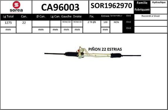 SNRA CA96003 - Рулевой механизм, рейка autodnr.net