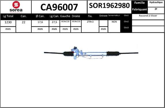 SNRA CA96007 - Рульовий механізм, рейка autocars.com.ua