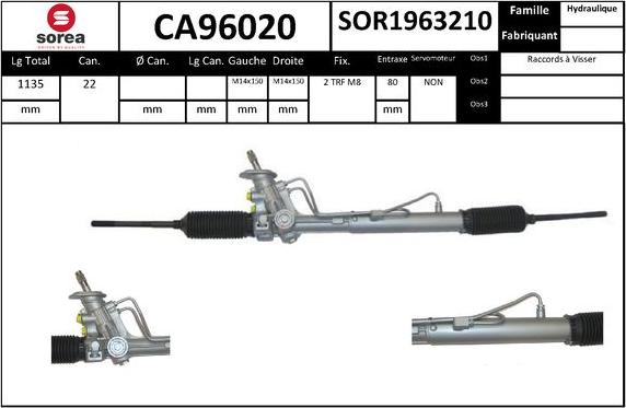 SNRA CA96020 - Рулевой механизм, рейка autodnr.net