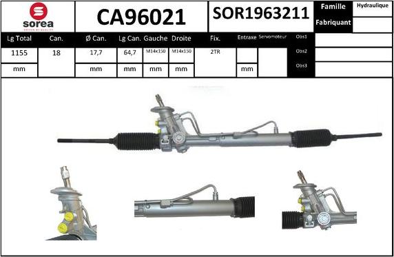 SNRA CA96021 - Рулевой механизм, рейка autodnr.net