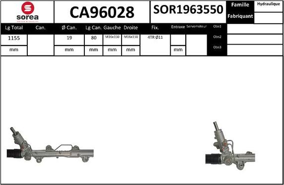 SNRA CA96028 - Рулевой механизм, рейка avtokuzovplus.com.ua