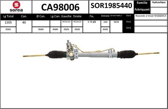 SNRA CA98006 - Рульовий механізм, рейка autocars.com.ua