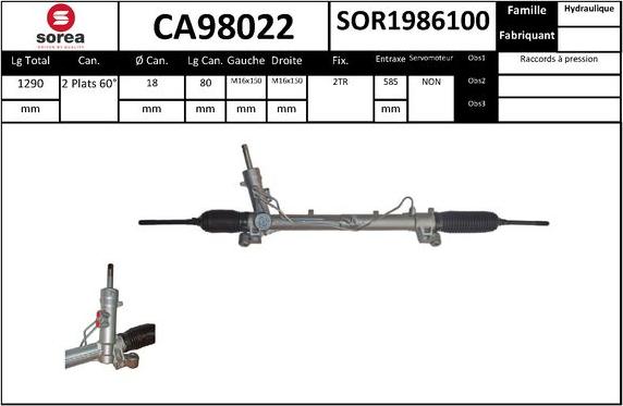 SNRA CA98022 - Рульовий механізм, рейка autocars.com.ua