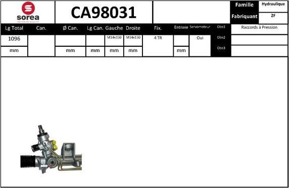 SNRA CA98031 - Рулевой механизм, рейка autodnr.net