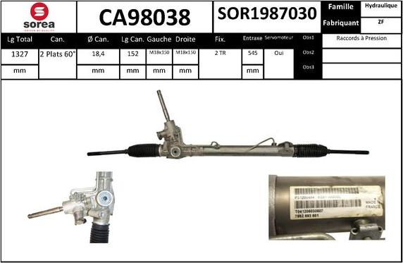 SNRA CA98038 - Рулевой механизм, рейка autodnr.net