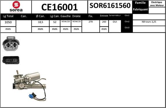 SNRA CE16001 - Рулевой механизм, рейка avtokuzovplus.com.ua