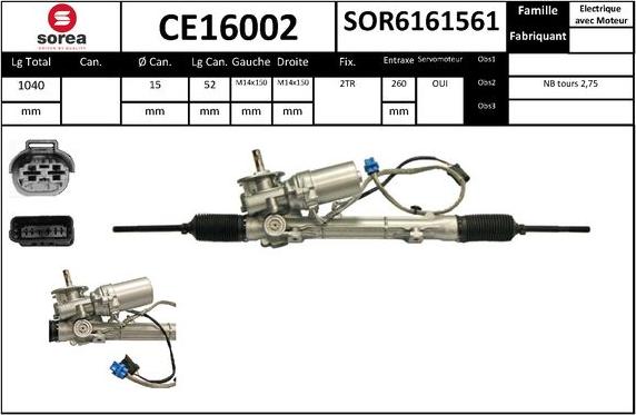 SNRA CE16002 - Рулевой механизм, рейка avtokuzovplus.com.ua