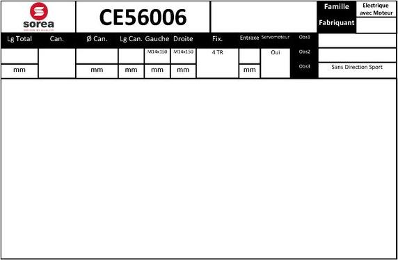 SNRA CE56006 - Рульовий механізм, рейка autocars.com.ua