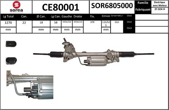 SNRA CE80001 - Рулевой механизм, рейка autodnr.net