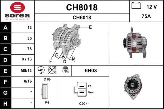 SNRA CH8018 - Генератор autocars.com.ua