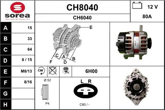 SNRA CH8040 - Генератор avtokuzovplus.com.ua