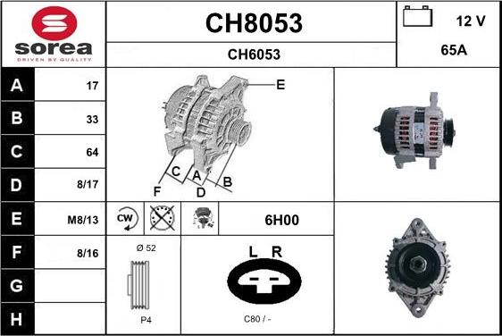 SNRA CH8053 - Генератор autocars.com.ua