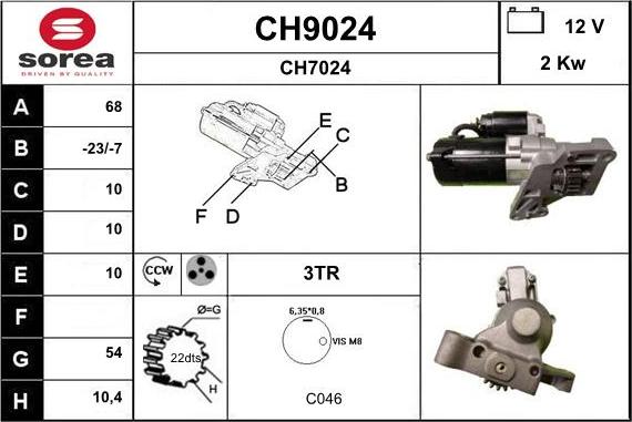 SNRA CH9024 - Стартер avtokuzovplus.com.ua