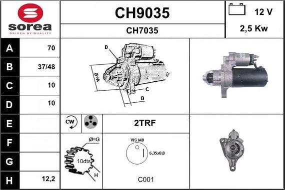 SNRA CH9035 - Стартер autocars.com.ua