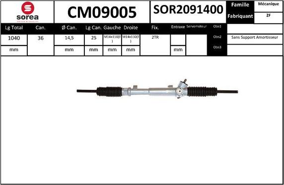 SNRA CM09005 - Рульовий механізм, рейка autocars.com.ua