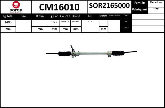 SNRA CM16010 - Рульовий механізм, рейка autocars.com.ua