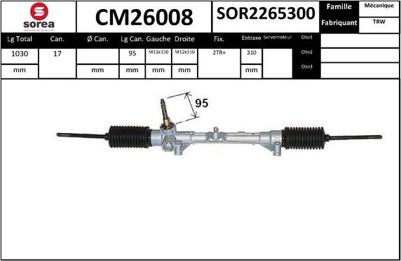 SNRA CM26008 - Рульовий механізм, рейка autocars.com.ua