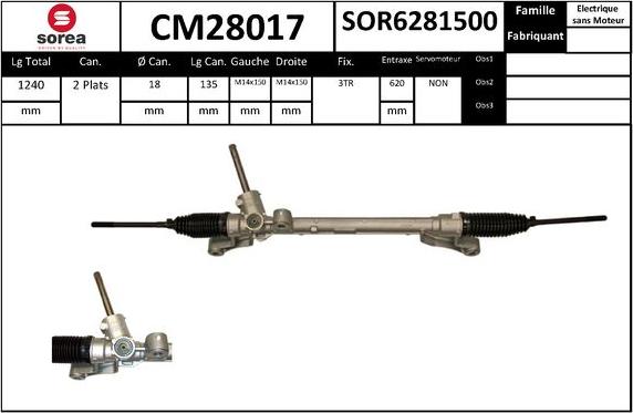 SNRA CM28017 - Рульовий механізм, рейка autocars.com.ua