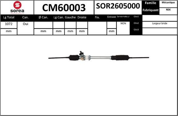 SNRA CM60003 - Рульовий механізм, рейка autocars.com.ua