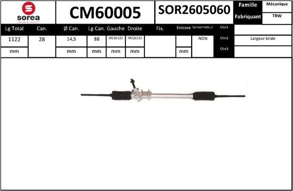 SNRA CM60005 - Рульовий механізм, рейка autocars.com.ua