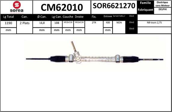 SNRA CM62010 - Рулевой механизм, рейка autodnr.net