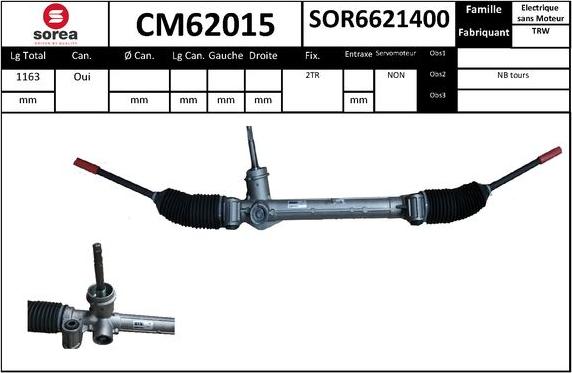 SNRA CM62015 - Рульовий механізм, рейка autocars.com.ua