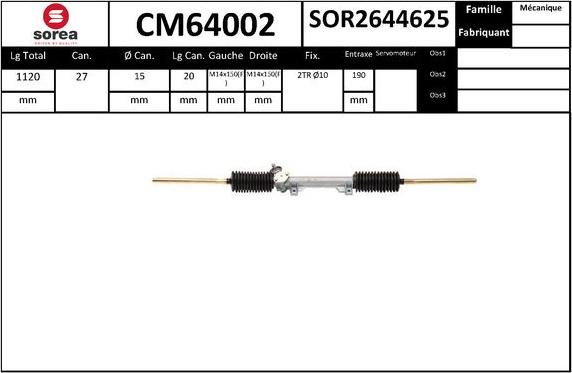 SNRA CM64002 - Рульовий механізм, рейка autocars.com.ua