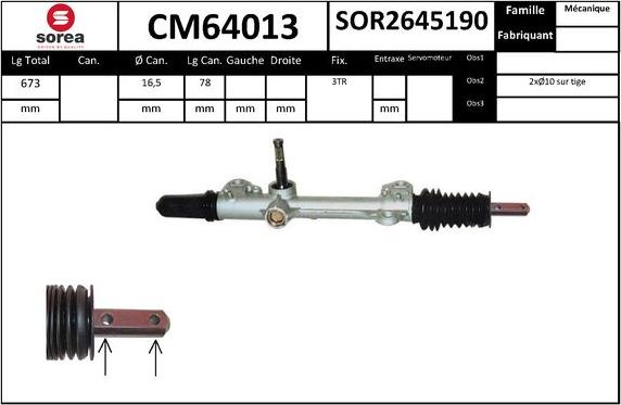 SNRA CM64013 - Рульовий механізм, рейка autocars.com.ua