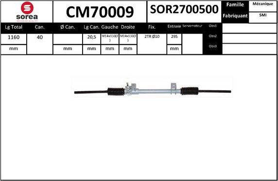 SNRA CM70009 - Рульовий механізм, рейка autocars.com.ua