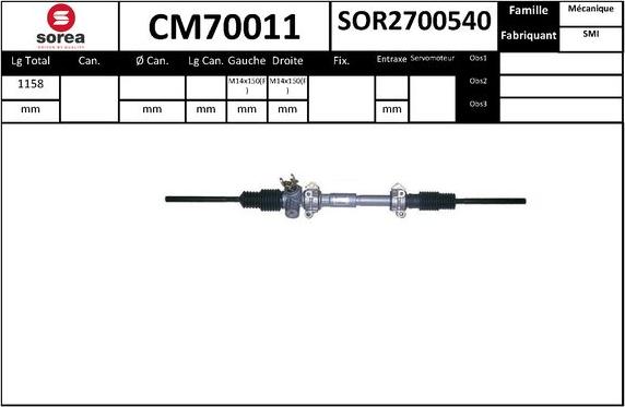 SNRA CM70011 - Рульовий механізм, рейка autocars.com.ua