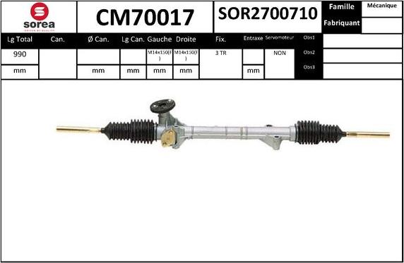 SNRA CM70017 - Рульовий механізм, рейка autocars.com.ua