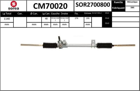 SNRA CM70020 - Рульовий механізм, рейка autocars.com.ua