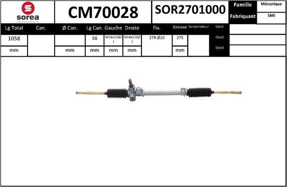 SNRA CM70028 - Рульовий механізм, рейка autocars.com.ua