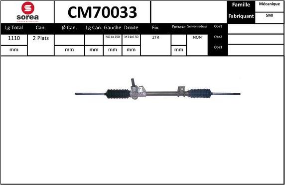 SNRA CM70033 - Рульовий механізм, рейка autocars.com.ua