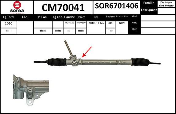 SNRA CM70041 - Рулевой механизм, рейка autodnr.net