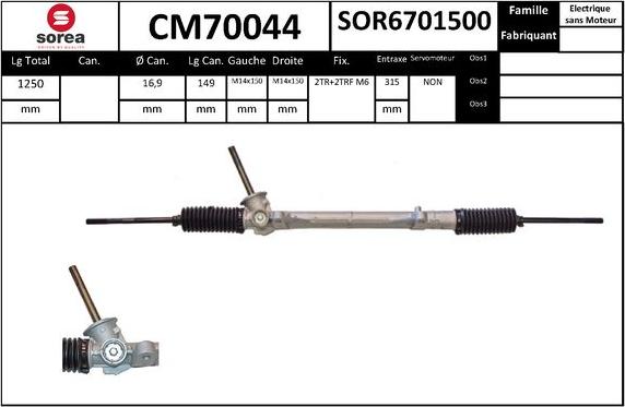 SNRA CM70044 - Рульовий механізм, рейка autocars.com.ua