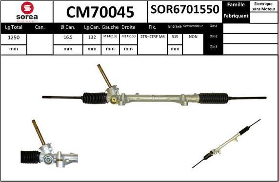 SNRA CM70045 - Рульовий механізм, рейка autocars.com.ua