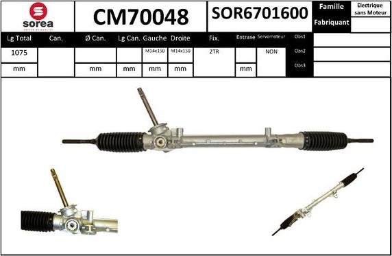 SNRA CM70048 - Рульовий механізм, рейка autocars.com.ua