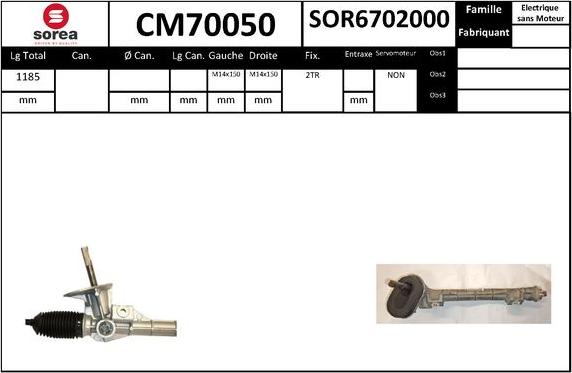 SNRA CM70050 - Рульовий механізм, рейка autocars.com.ua