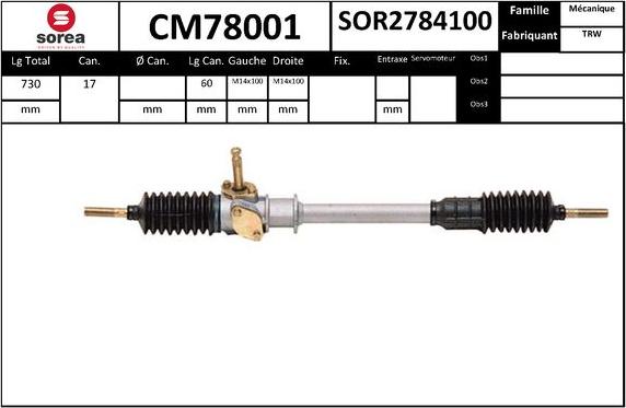 SNRA CM78001 - Рульовий механізм, рейка autocars.com.ua