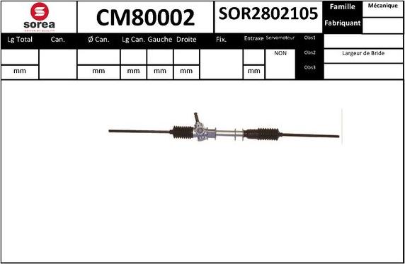 SNRA CM80002 - Рульовий механізм, рейка autocars.com.ua