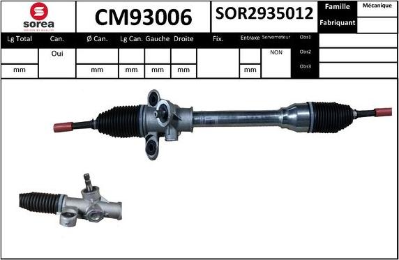 SNRA CM93006 - Рульовий механізм, рейка autocars.com.ua